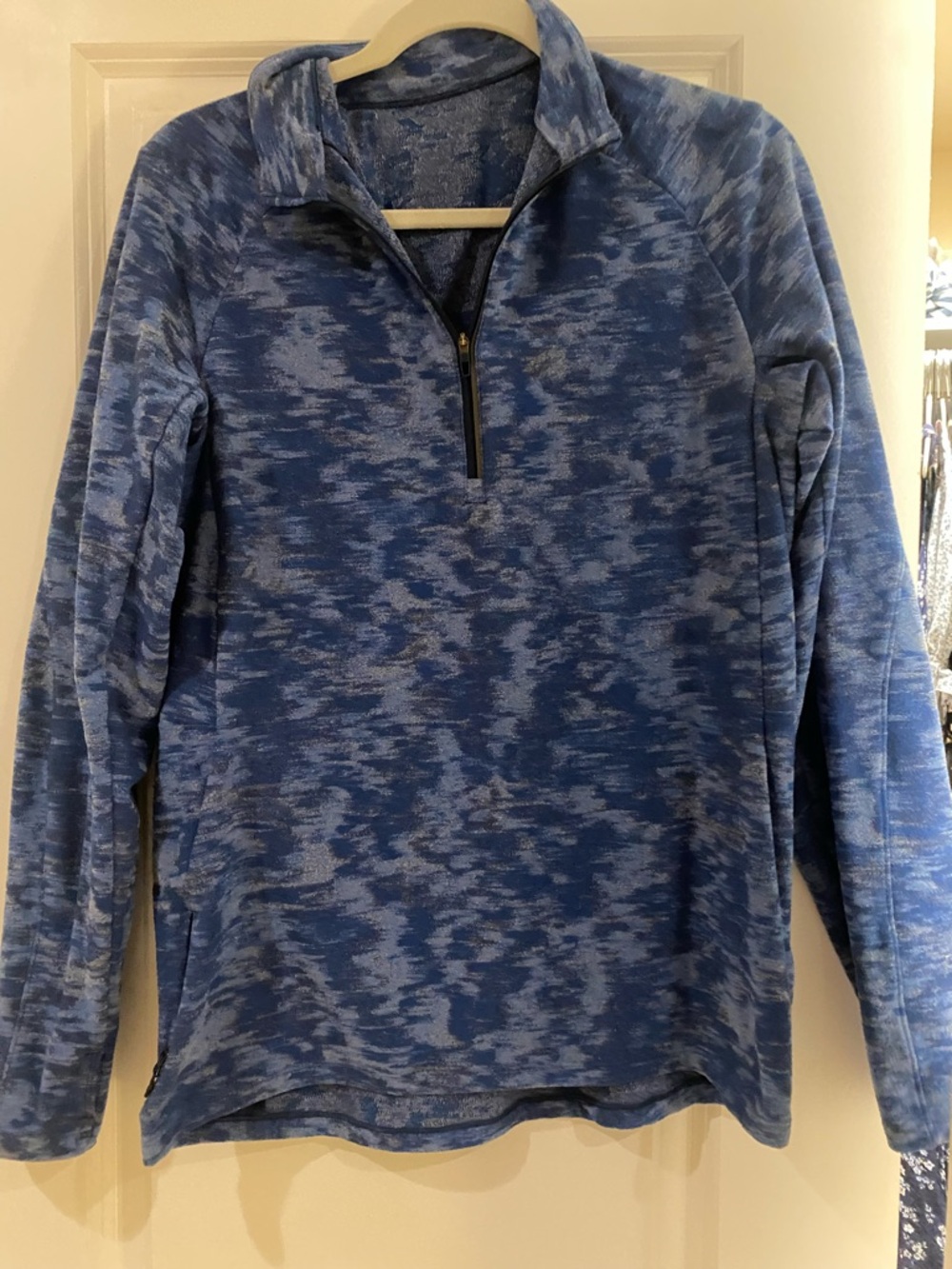 Lulu Lemon Blue Heathered Quarter-Zip Pullover